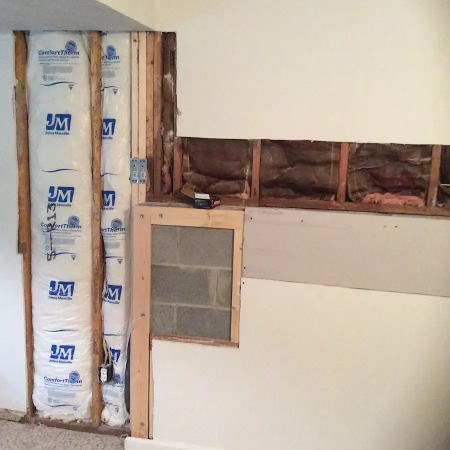 Wall insulation replacement during Contents Cleaning & Restoration in New Milford